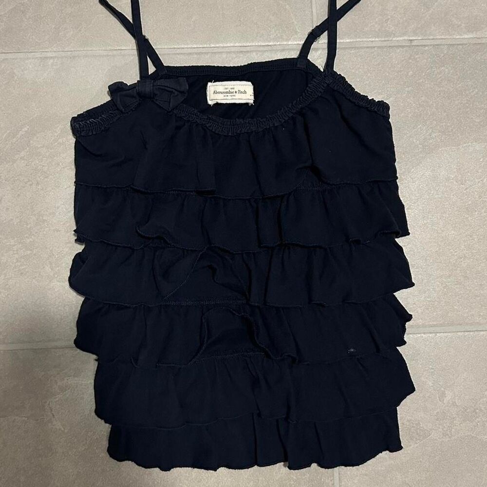 Abercrombie-fitch Women's Blue and Navy Blouse